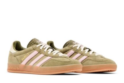 Adidas Gazelle Indoor Focus Olive Clear Pink - vue 2