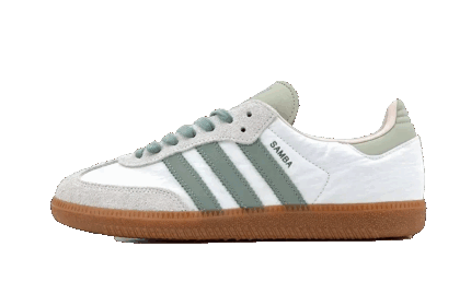 Adidas Samba OG  Cloud White Silver Green authentique