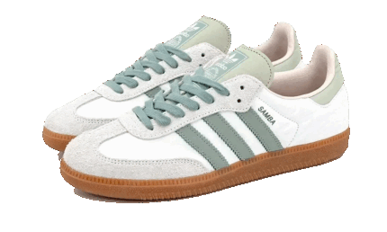 Adidas Samba OG  Cloud White Silver Green - vue 2