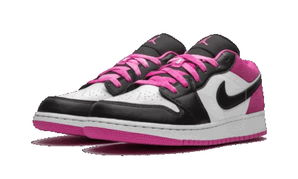Air Jordan 1 Low Black Active Fuchsia - vue 2
