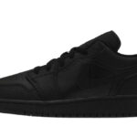Air Jordan 1 Low Tumbled Leather Black authentique