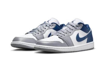 Air Jordan 1 Low White Grey Blue - vue 2