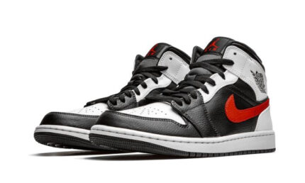 Air Jordan 1 Mid Black Chile Red White - vue 2