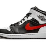 Air Jordan 1 Mid Black Chile Red White authentique