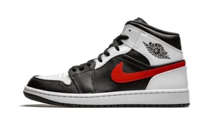 Air Jordan 1 Mid Black Chile Red White authentique