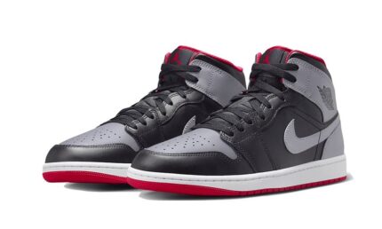 Air Jordan 1 Mid Black Grey Red - vue 2