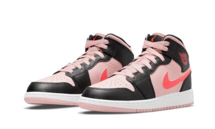 Air Jordan 1 Mid Black Pink Crimson - vue 2