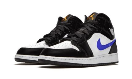 Air Jordan 1 Mid Black Racer Blue White - vue 2