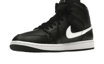 Air Jordan 1 Mid Black White - vue 2