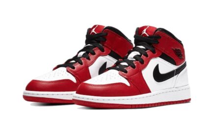 Air Jordan 1 Mid Chicago White - vue 2