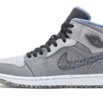 Air Jordan 1 Mid Crater Grey University Blue authentique