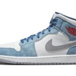 Air Jordan 1 Mid French Blue Fire Red authentique