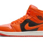 Air Jordan 1 Mid Orange Black authentique