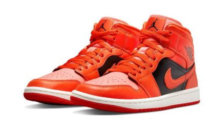 Air Jordan 1 Mid Orange Black - vue 2