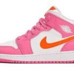 Air Jordan 1 Mid Pinksicle Safety Orange authentique