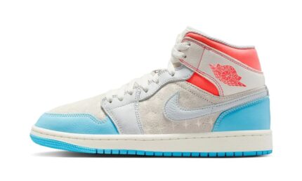 Air Jordan 1 Mid Sail Hot Lava Blue Chill authentique