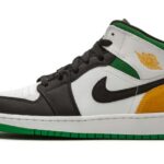 Air Jordan 1 Mid SE White Laser Orange Lucky Green authentique