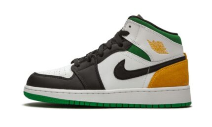 Air Jordan 1 Mid SE White Laser Orange Lucky Green authentique