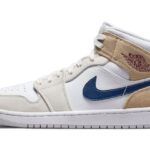 Air Jordan 1 Mid Tan Suede Navy authentique