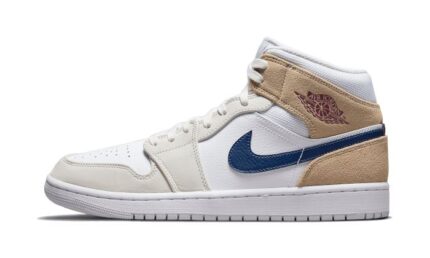 Air Jordan 1 Mid Tan Suede Navy authentique