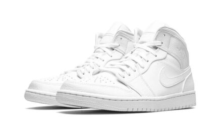 Air Jordan 1 Mid Triple White (2020) - vue 2