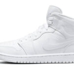 Air Jordan 1 Mid Triple White Patent Swoosh authentique