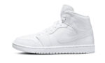 Air Jordan 1 Mid Triple White Patent Swoosh authentique