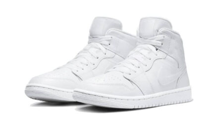 Air Jordan 1 Mid Triple White Patent Swoosh - vue 2