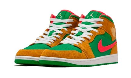 Air Jordan 1 Mid Wheat Watermelon - vue 2
