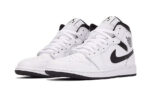 Air Jordan 1 Mid White Black - vue 2