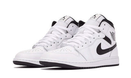 Air Jordan 1 Mid White Black - vue 2