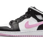 Air Jordan 1 Mid White Black Light Arctic Pink authentique
