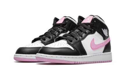Air Jordan 1 Mid White Black Light Arctic Pink - vue 2