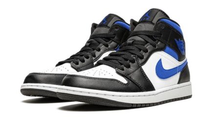 Air Jordan 1 Mid White Black Royal - vue 2