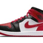 Air Jordan 1 Mid White Bred Toe authentique