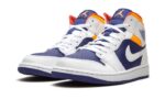Air Jordan 1 Mid White Laser Orange Deep Royal Blue - vue 2
