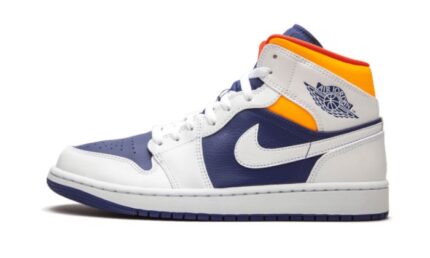 Air Jordan 1 Mid White Laser Orange Deep Royal Blue authentique
