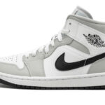 Air Jordan 1 Mid White Light Smoke Grey authentique