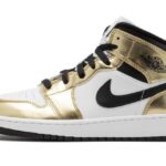 Air Jordan 1 Mid White Metallic Gold authentique