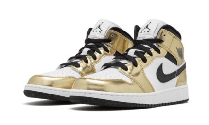 Air Jordan 1 Mid White Metallic Gold - vue 2