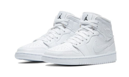 Air Jordan 1 Mid White Snakeskin - vue 2