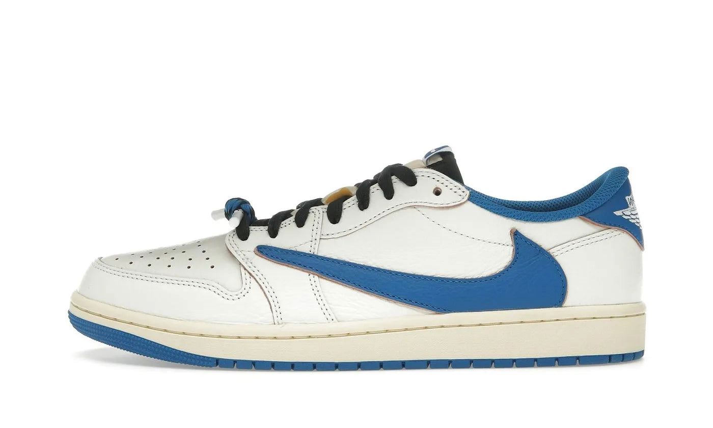 Air Jordan 1 Retro Low OG SP Fragment x Travis Scott Sail Military Blue authentique