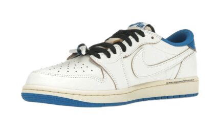 Air Jordan 1 Retro Low OG SP Fragment x Travis Scott Sail Military Blue - vue 2