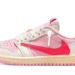 Air Jordan 1 Retro Low OG SP Travis Scott Sail Tropical Pink (PS) authentique