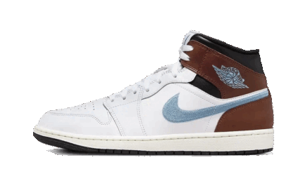 Air Jordan 1 Retro Mid SE Brown Blue Grey authentique