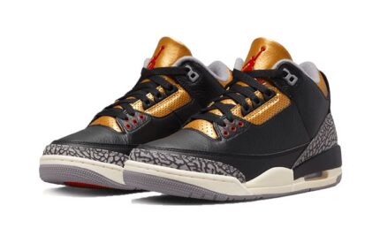 Air Jordan 3 Retro Black Cement Gold - vue 2
