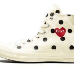 Converse Chuck Taylor All-Star 70s Hi Comme des Garçons PLAY Polka Dot White authentique