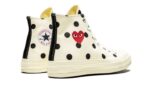 Converse Chuck Taylor All-Star 70s Hi Comme des Garçons PLAY Polka Dot White - vue 3