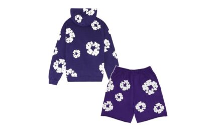Denim Tears The Cotton Wreath Purple — Set (Hoodie & Shorts) - vue 2