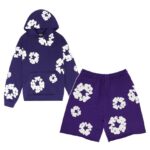 Denim Tears The Cotton Wreath Purple — Set (Hoodie & Shorts) authentique